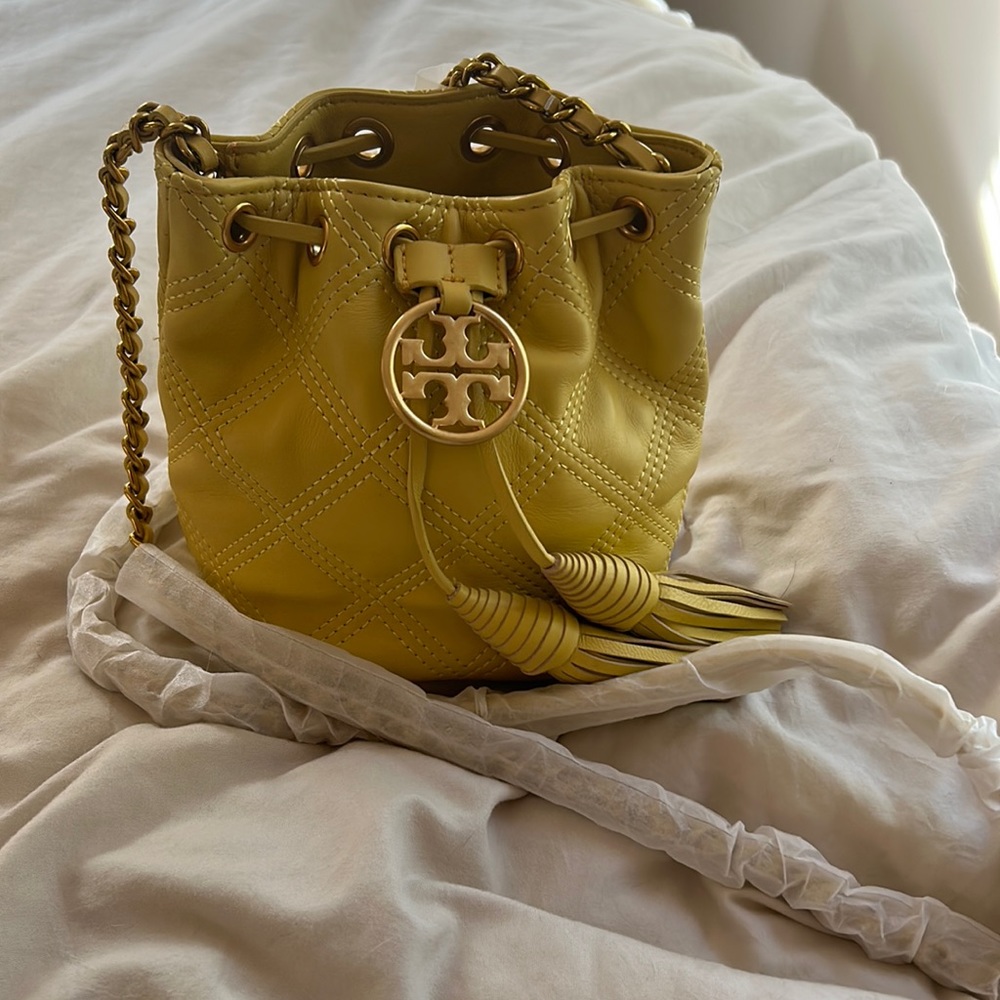 Tory Burch Mini Fleming Purse in Yellow